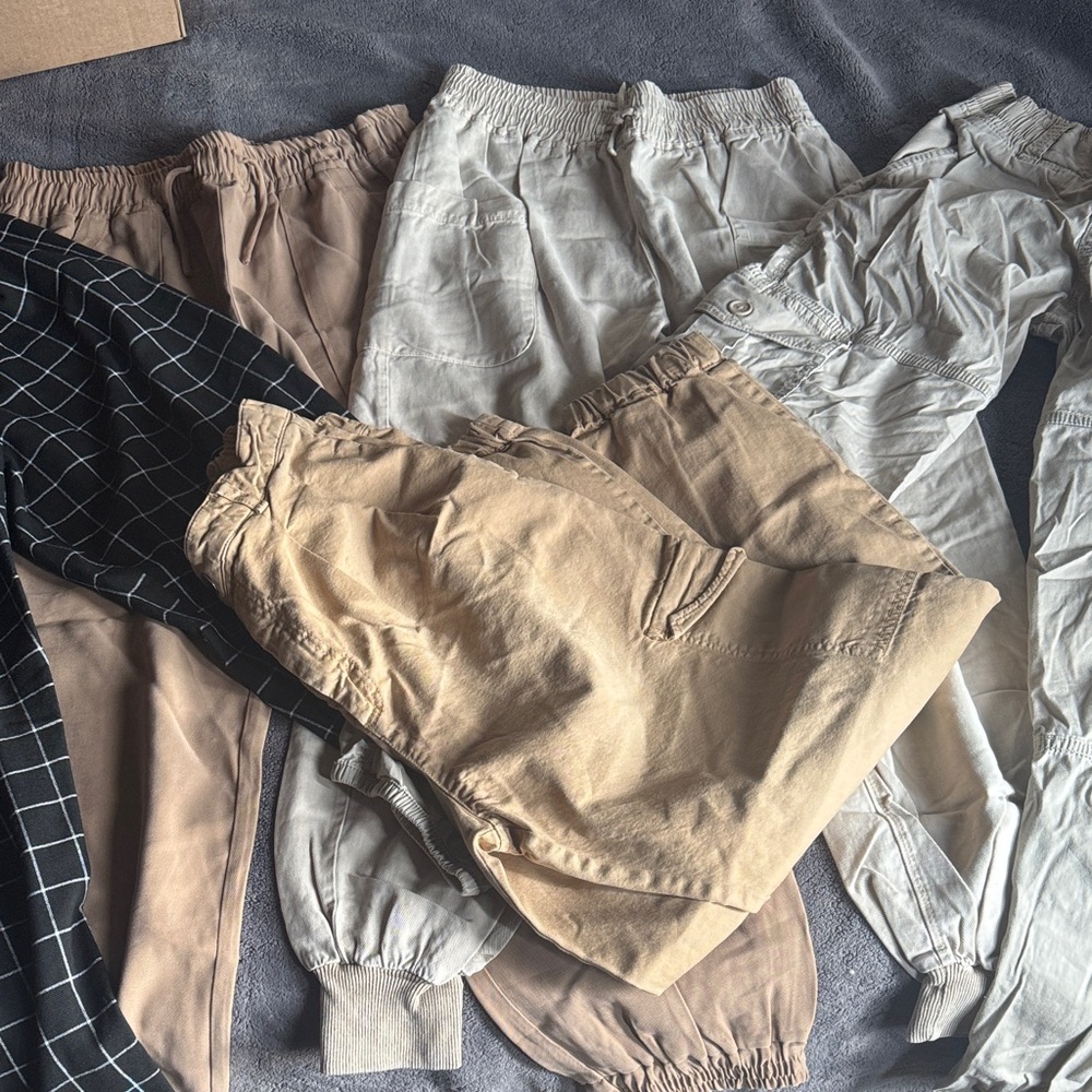 Zara Kids Casual Bottoms in Black, Tan, and Cream